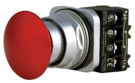SIEMENS Non-Illuminated Push Button, 30 mm, 1NO/1NC, Red 52PP2A2A