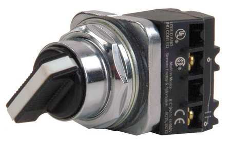 SIEMENS Non-Illum Selector Switch, Cam A, 2P, 30mm 52SA2ACBK1