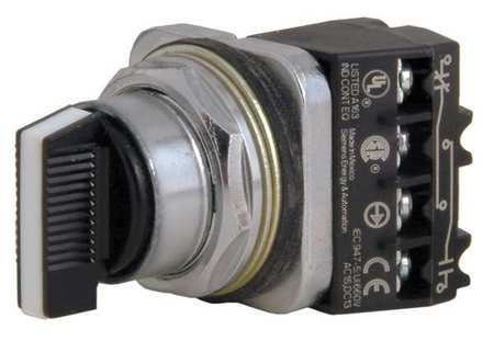 SIEMENS Non-Illum Selector Switch, 30mm, 600VAC, 3P 52SA2CDBA1