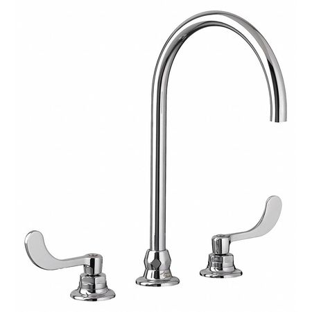 AMERICAN STANDARD Wristblade Handle 8" Mount, 3 Hole Bathroom Faucet, Polished chrome 6540175.002