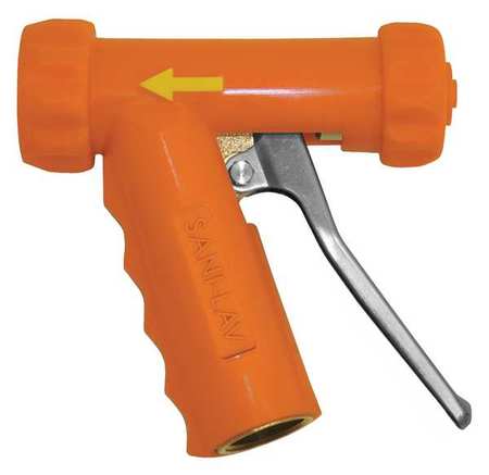 Sani-Lav Pistol Grip Spray Nozzle, 3/4" Female, 150 psi, 7 gpm, Safety Orange N1T