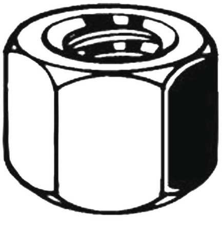 Zoro Select Hex Nut, 3/8"-24, Steel, Grade 8, Black Oxide, 1/2 in Ht, 25 PK U11095.037.0001