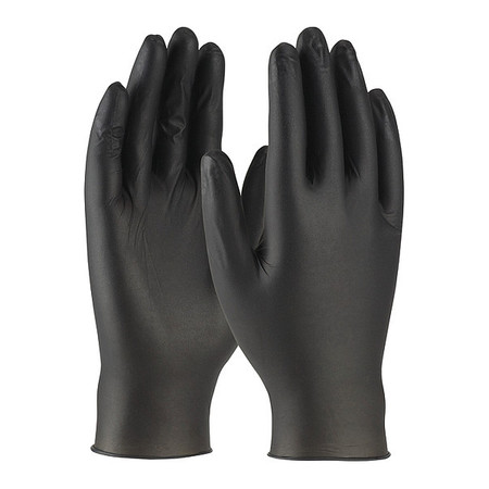 Pip Disposable Gloves, 0.12 to 0.13mm Palm, Nitrile, Powder-Free, L, 100 PK, Black 63-732PF/L