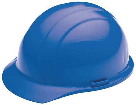 Erb Safety Front Brim Hard Hat, Type 1, Class E, Ratchet (4-Point), Blue 19366