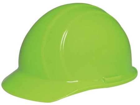 ERB SAFETY Front Brim Hard Hat, Type 1, Class E, Pinlock (4-Point), Hi-Vis Lime 19760