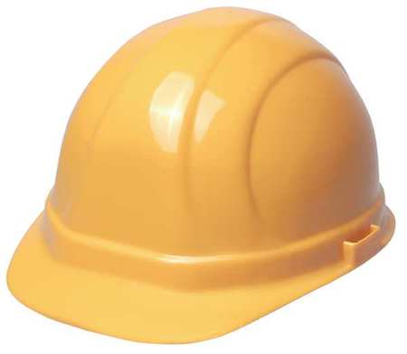 Erb Safety Front Brim Hard Hat, Type 1, Class E, Pinlock (6-Point), Yellow 19132