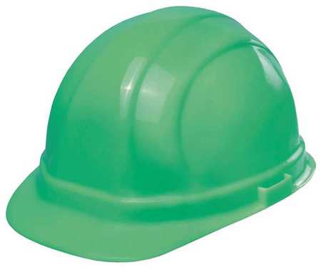 Erb Safety Front Brim Hard Hat, Type 1, Class E, Pinlock (6-Point), Green 19302