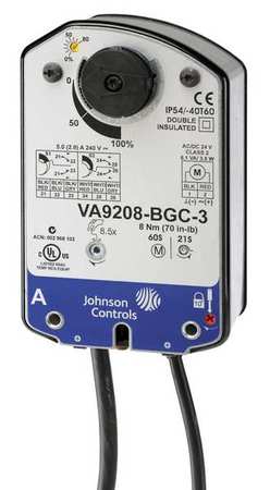 JOHNSON CONTROLS Electric Valve Actuator, On-Off, 120V VA9208-BAC-3