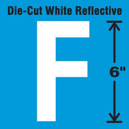 STRANCO Die-Cut Reflective Letter Label, F, 6In H DWR-6-F-EA
