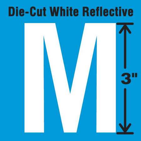 STRANCO Die-Cut Refl. Letter Label, M, 3In H, PK5 DWR-3-M-5