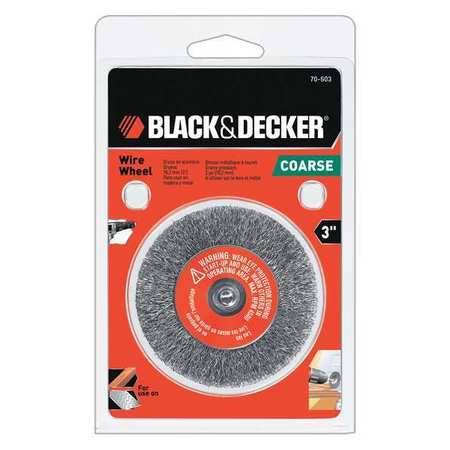 BLACK & DECKER 3" CRIMPED WIRE WHL COARSE 1/4" SHANK 70-603