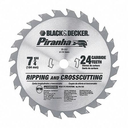 Black & Decker Piranha Circular Saw Blade 77-737, 7 1/4 in