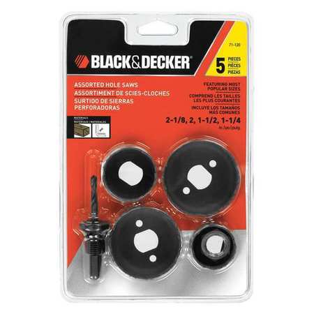 BLACK & DECKER 5-Piece Assorted Hole Saws 71-120