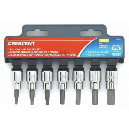 Crescent 7 Piece 3/8" Drive Hex Bit Metric Socket Set CBSS1N