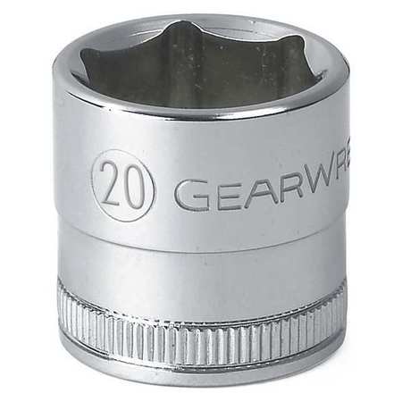 Gearwrench 3/8" Drive 6 Point Standard Metric Socket 20mm 80330