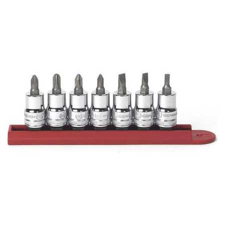 GEARWRENCH 7 Piece 3/8" Drive Slotted/Phillips®/Pozidriv® Bit Socket Set 80577