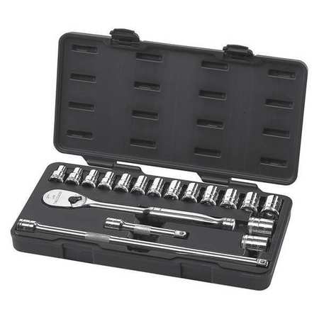 GEARWRENCH 18 Piece 1/2" Drive 6 Point Standard Metric Mechanics Tool Set 80708