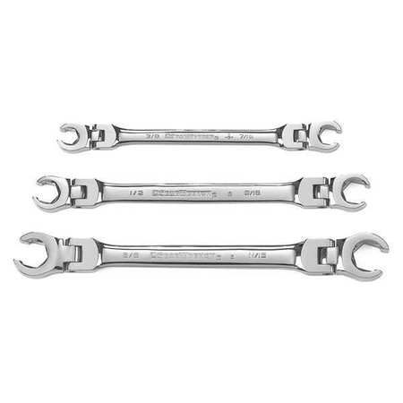 Gearwrench 3 Pc. Flex Head Flare Nut SAE Wrench Set 81914