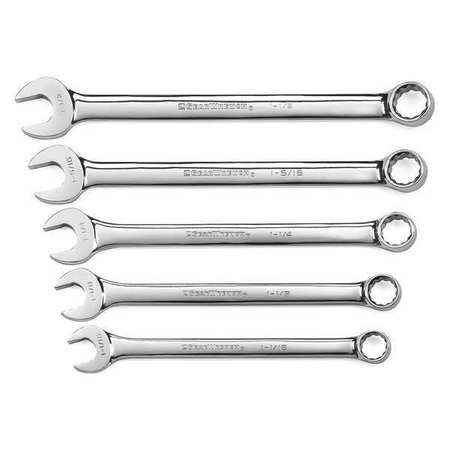 Gearwrench 5 Piece SAE 12 Point Long Pattern Combination Wrench Set 81921