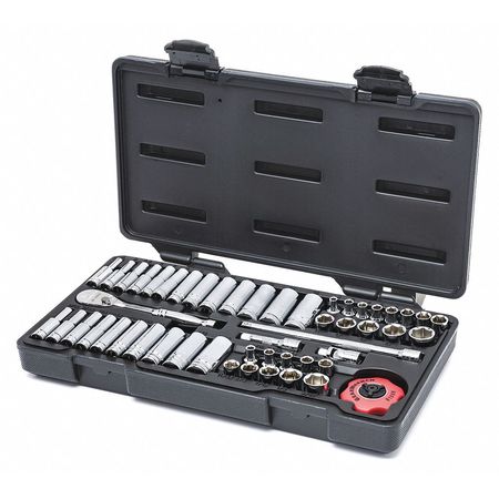 Gearwrench 1/4" Drive Mechanics Tool Set SAE/Metric 51 Pieces 3/16" to 9/16", 4mm to 15mm. , Chorme 80300