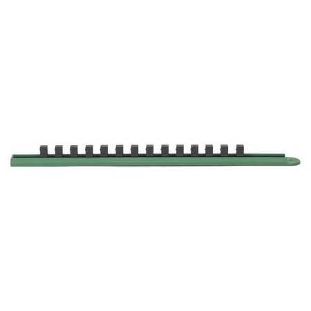 Gearwrench 3/8" Drive 15" Green Socket Rail Includes 14 Clips 83110D