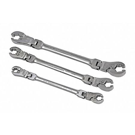 Gearwrench 3 Pc. Ratcheting Flex Head Flare Nut SAE Wrench Set 89098
