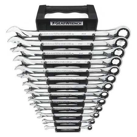 GEARWRENCH 13 Piece 72-Tooth 12 Point XL Ratcheting Combination SAE Wrench Set 85199