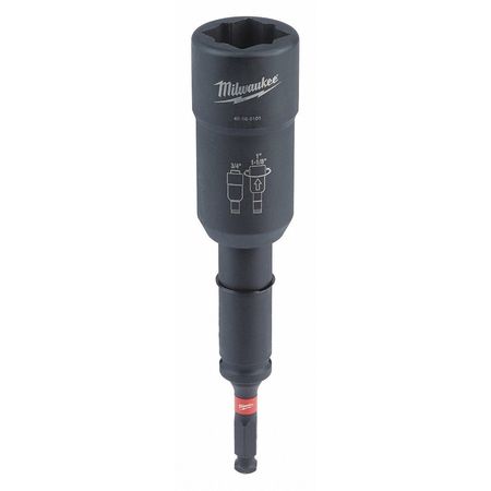 Milwaukee Tool 1/2 in Drive 3-in-1 Distribution Utility Socket 3/4 in Size Square Standard Depth, Black Oxide 49-66-5101