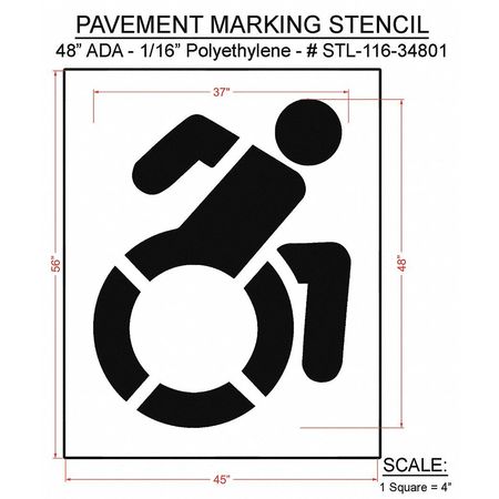 Rae Pavement Stencil, 56"H, 45"W, 0.063" Thick STL-116-34801