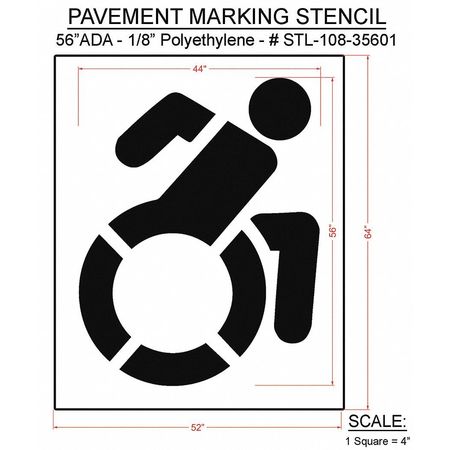 Rae Pavement Stencil, 64"H, 52"W, 0.125" Thick STL-108-35601