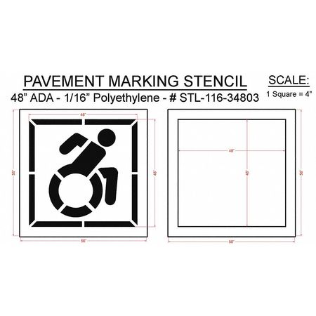 Rae Pavement Stencil, 56"W, 0.063" Thick, 2 pcs STL-116-34803