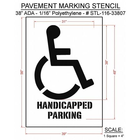 Rae Pavement Stencil, 56"H, 39"W, 0.063" Thick STL-116-33807