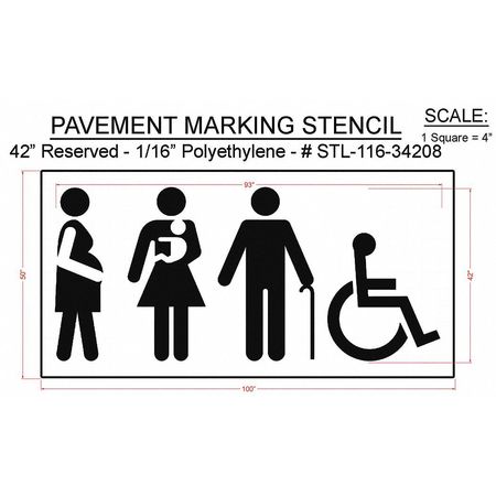 Rae Pavement Stencil, 50"H, 100"W, 0.063" Thick STL-116-34208