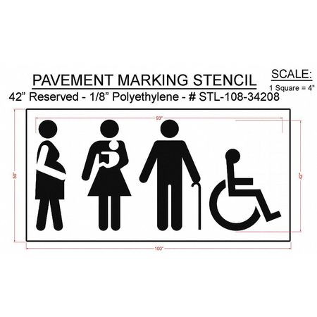 Rae Pavement Stencil, 50"H, 100"W, 0.125" Thick STL-108-34208