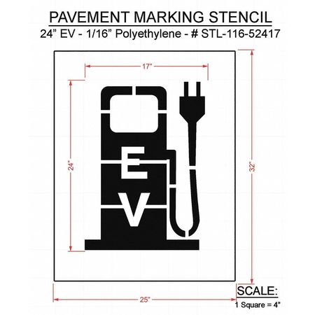 Rae Pavement Stencil, 32"H, 26"W, White STL-116-52417