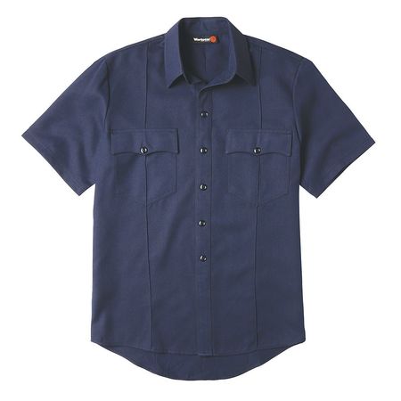 WORKRITE FIRE SERVICE FR Uniform Shirt, Navy Blue, 42" FSM2NV 42 00