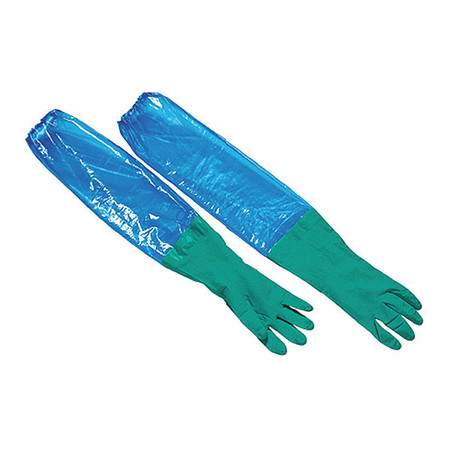 POLYCO VR 50, Sleeve Gloves, 11 mil Palm, Nitrile, Powder-Free, XL, 1 PR, Blue, Green 41650