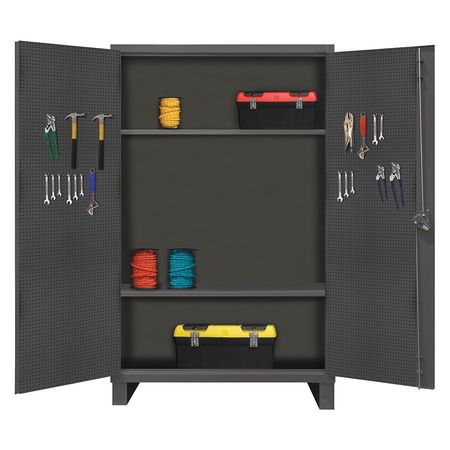 DURHAM MFG 12 ga. ga. Steel Pegboard Storage Cabinet, 48 in W, 78 in H, Stationary HDCP304878-2S95