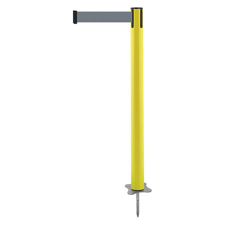 TENSABARRIER Spike Post, Yellow Post, 43" H 884-35-STD-B5X-C