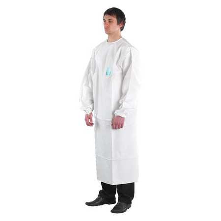 ANSELL Disposable Lab Coat, L, White, PK30 68-2000