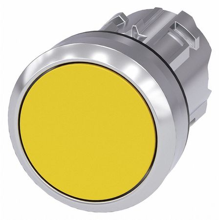 SIEMENS Push Button Operator, Yellow, Metal Bezel 3SU1050-0AA30-0AA0