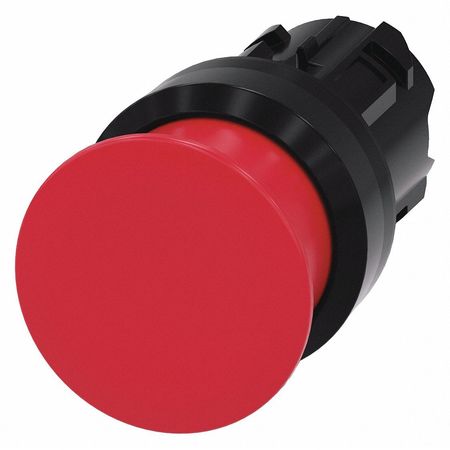 SIEMENS Push Button Operator, Red, Plastic Bezel 3SU1000-1AD20-0AA0