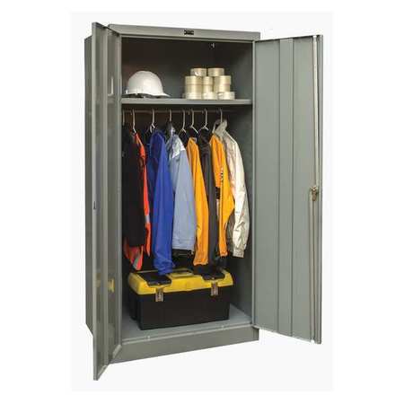ZORO SELECT 24 ga. ga. Steel Wardrobe Storage Cabinet, 36 in W, 72 in H, Stationary 230W361872HG