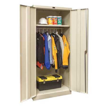 ZORO SELECT 24 ga. ga. Steel Storage Cabinet, 36 in W, 72 in H, Stationary 230W362472A-PT