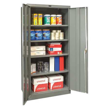 Zoro Select 22 ga. ga. Steel Storage Cabinet, 36 in W, 78 in H, Stationary 410S361878HG
