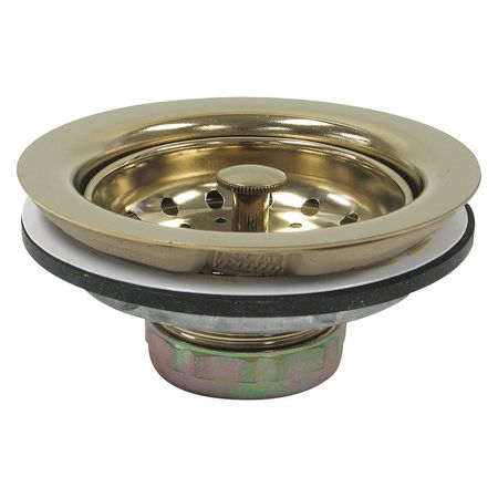 PERFECT PUTTY Sink Strainer, Polished Brass, 4-1/2" L 59-3106