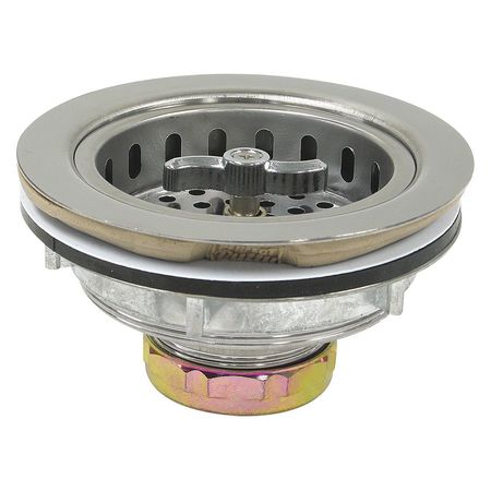 PERFECT PUTTY Sink Strainer, Chrome, 4-1/2" L, Threaded 59-3150