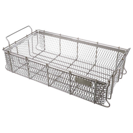 MARLIN STEEL WIRE PRODUCTS Silver Rectangular Parts Washing Basket, Stainless Steel 00-00363281-38