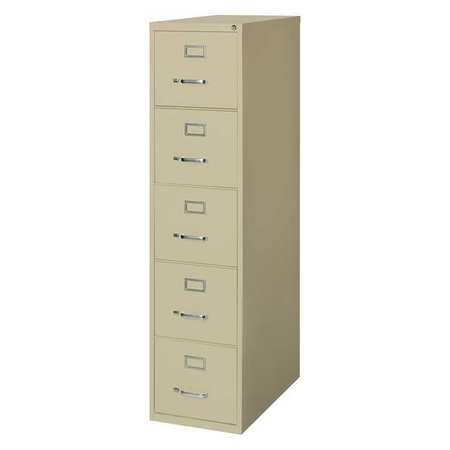 Hirsh 15" W 5 Drawer File Cabinet, Putty, Letter 17777