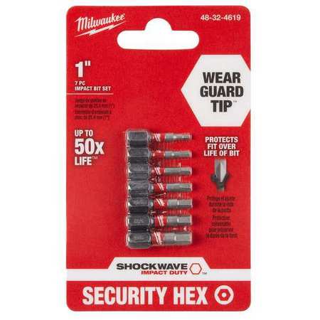 Milwaukee Tool SHOCKWAVE Hex Security Insert Bit Set - 7PC 48-32-4619